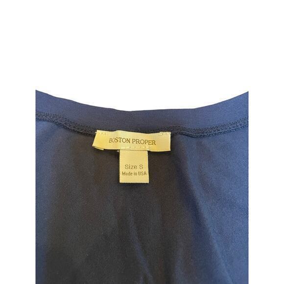 Boston Proper Navy Blue Basic Longsleeve Stretchy T-Shirt Top Women Small‎ - Picture 2 of 9